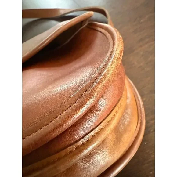 Vintage 90s Coach Prairie Bag 9954 British Tan Leather Flap Turnlock Crossbody B - Picture 12 of 14